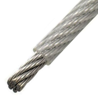 Трос средней жесткости в прозрачной ПВХ оплетке 1.0/1.5 мм  АРТ 814593 плетение 7X7 нержавеющая сталь А4